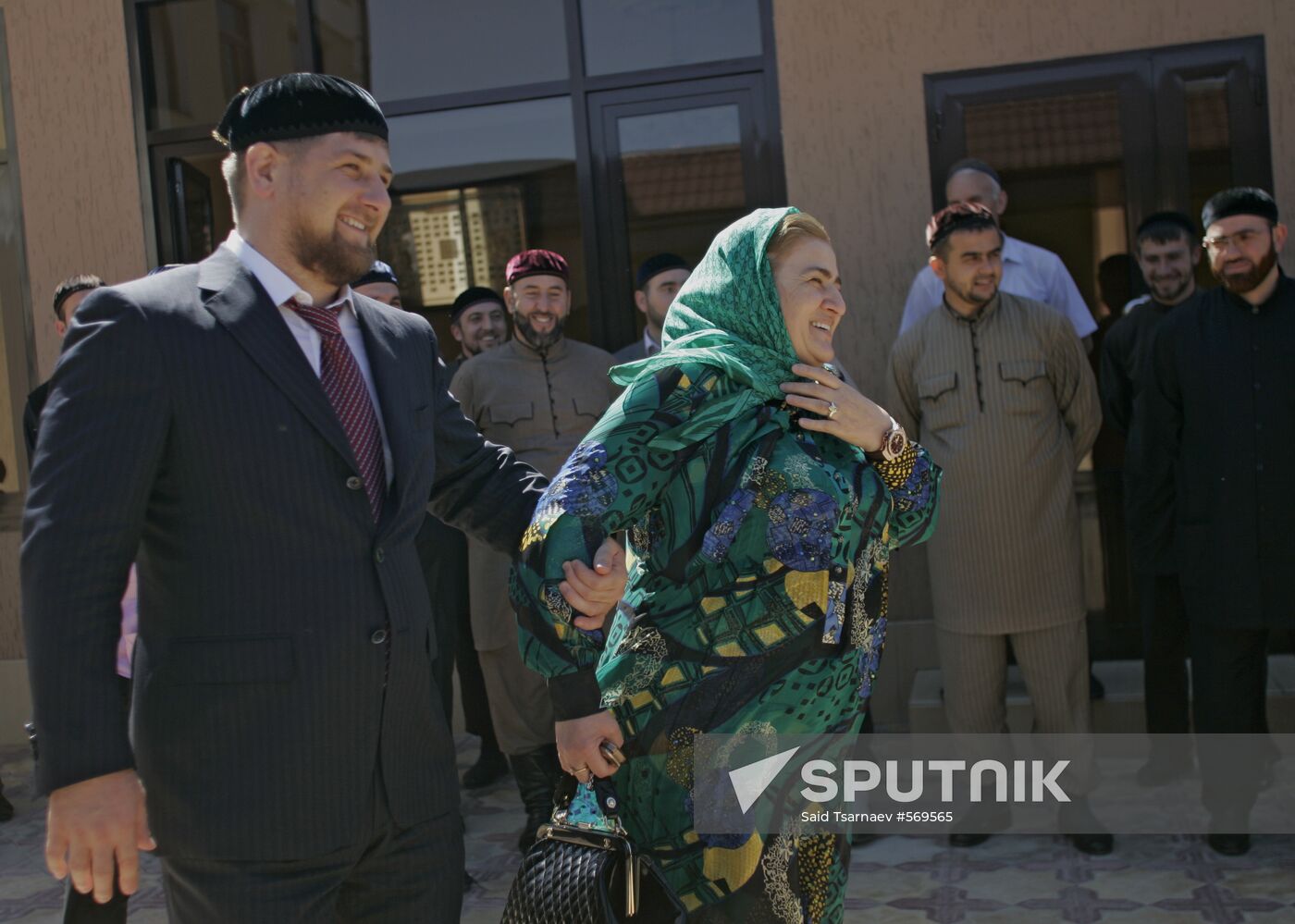 Ramzan Kadyrov with his mother