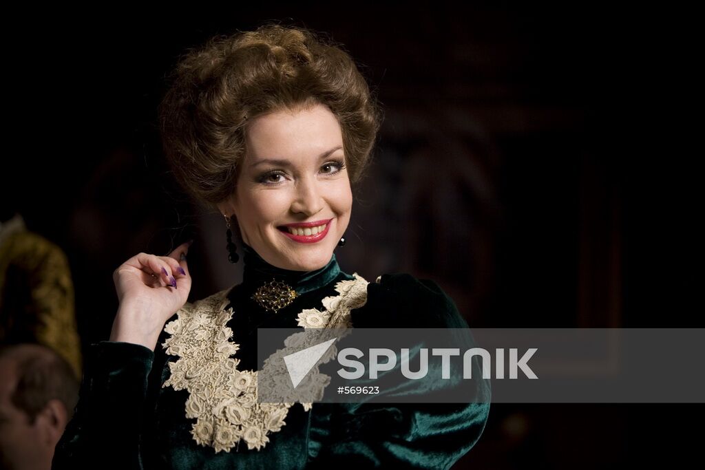 Actress Anna Samokhina on set of her last movie
