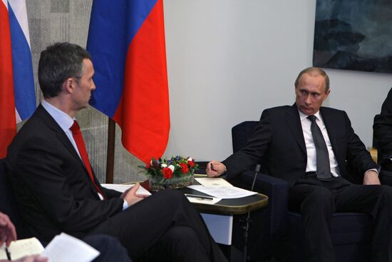 Meeting of Russian and Norwegian prime ministers