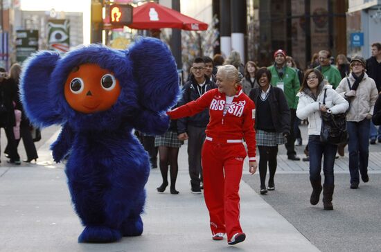 Mascot of Russian Olympic team Cheburashka