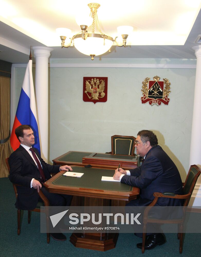 Dmitry Medvedev meets with Aman Tuleyev