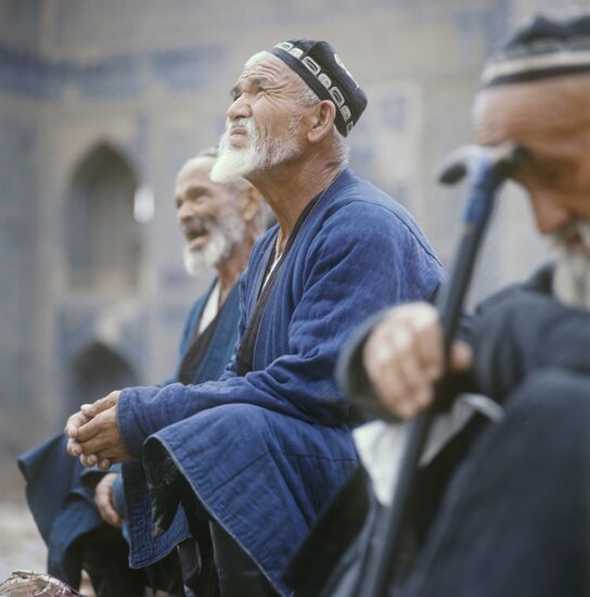 Elderly men in Samarkand, Uzbekistan