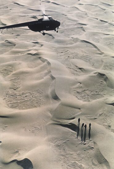 Flying over a desert