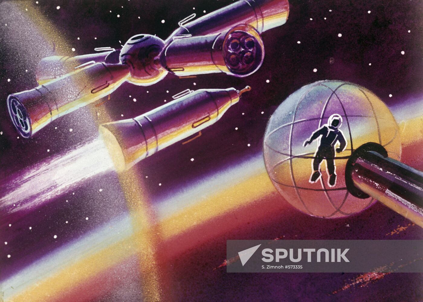 "Space Station Assembly" painting