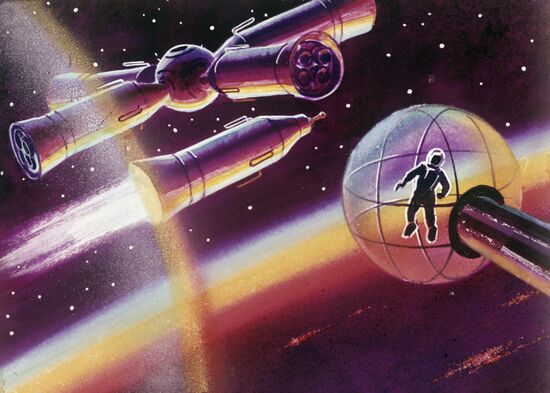 "Space Station Assembly" painting