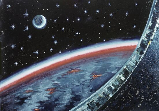"Space Sunrise" painting