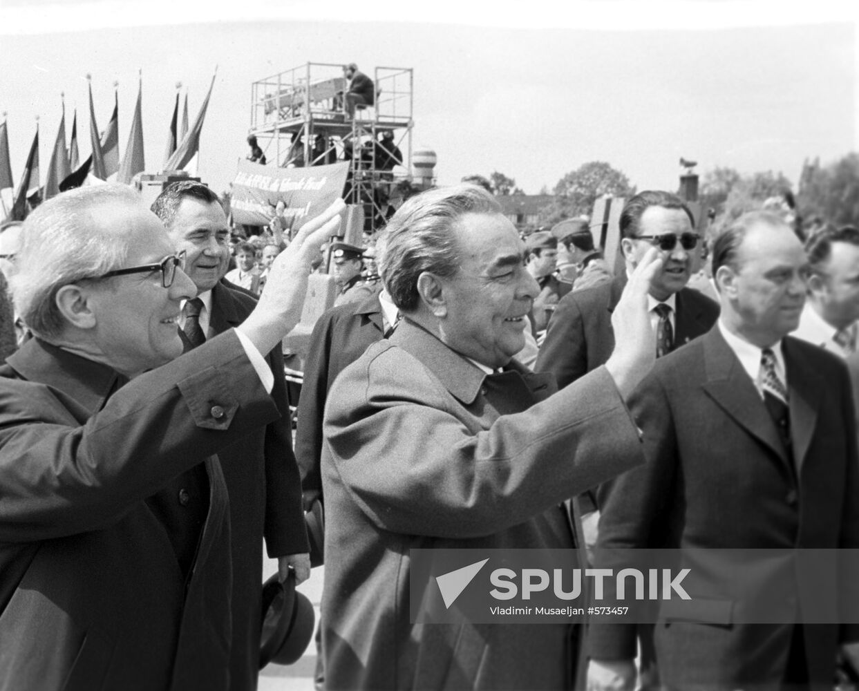 Leonid Brezhnev and Erich Honecker
