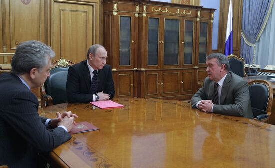 Vladimir Putin. Working meetings. February 15, 2010