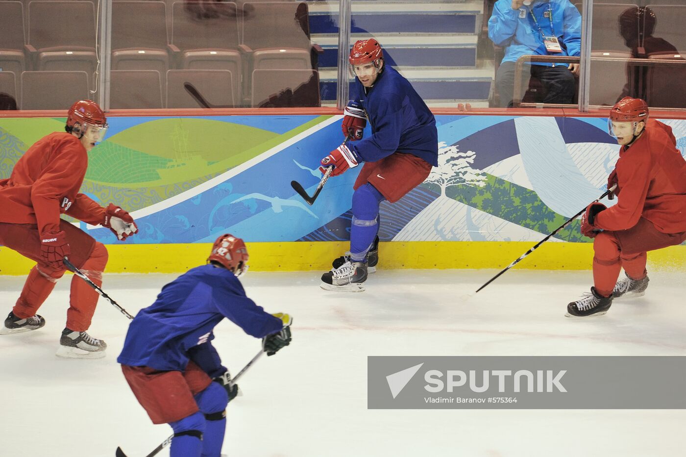 Russian hockey team's training session