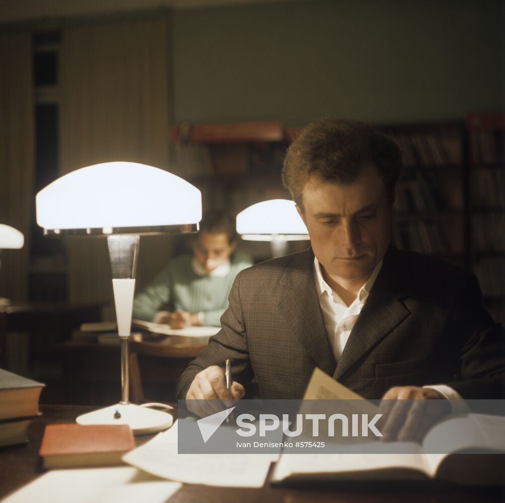 Reading room at library in Kodaki, Ukraine