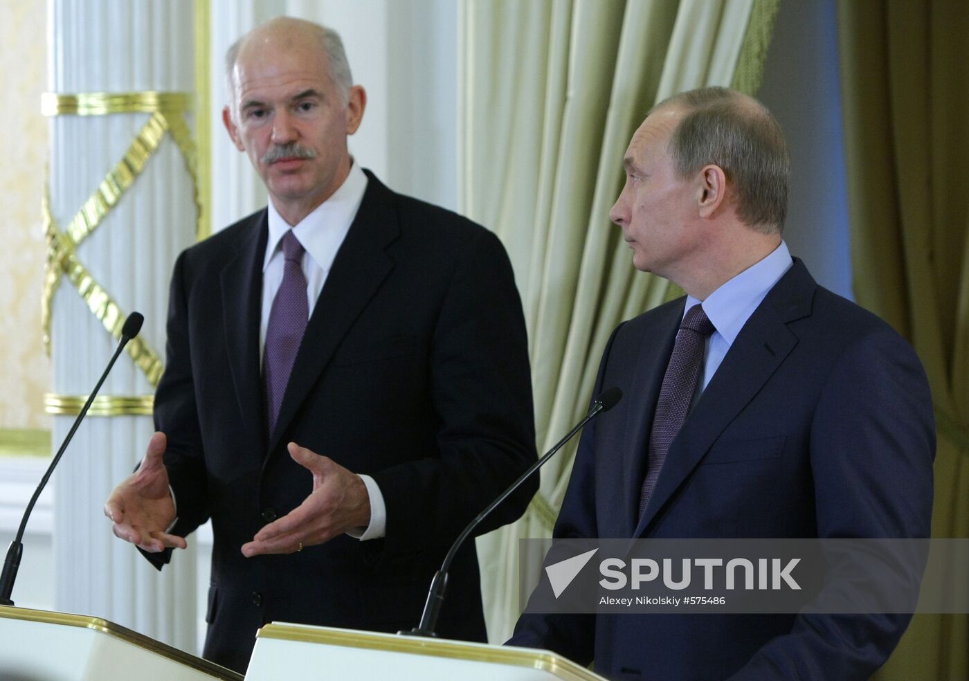 News conference with Vladimir Putin and George Papandreou