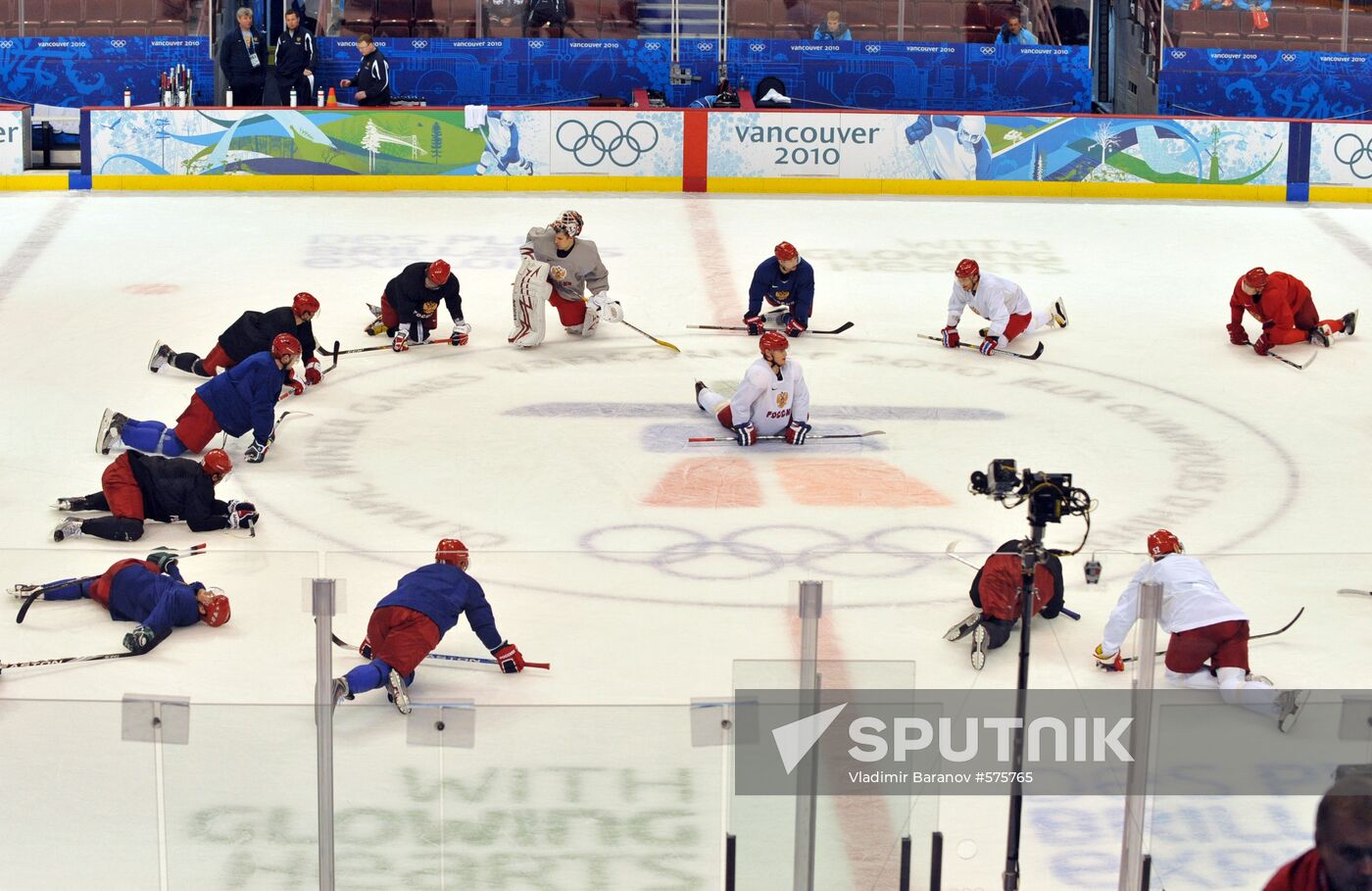 Russian ice hockey team training