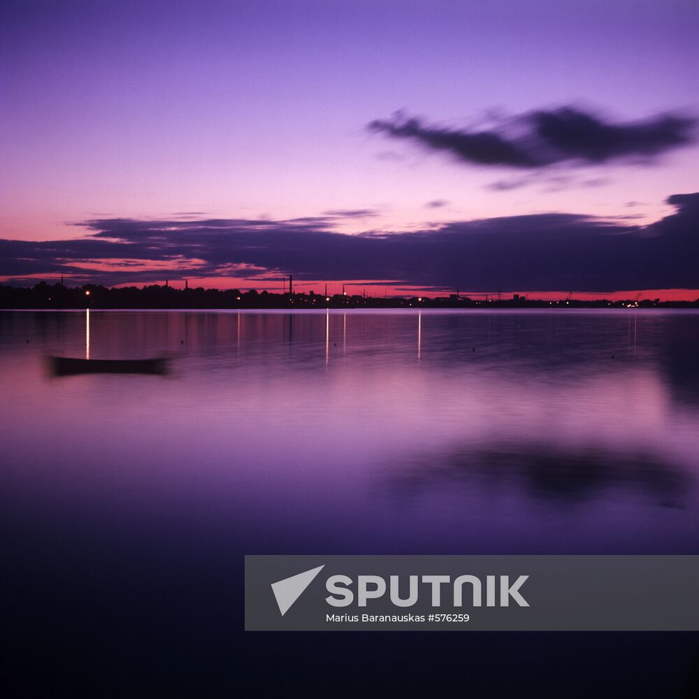 Twilight over Daugava River