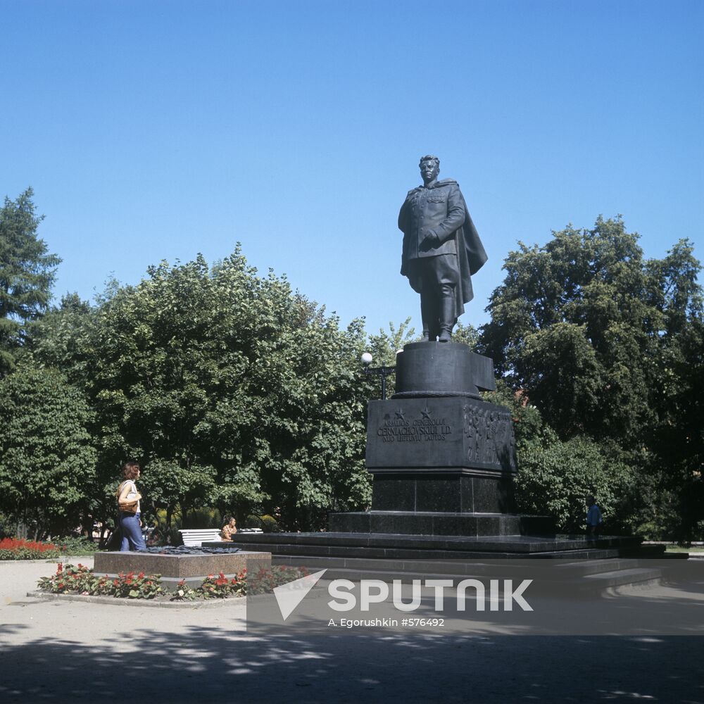 Monument to Ivan Chernyakhovsky in Vilnius