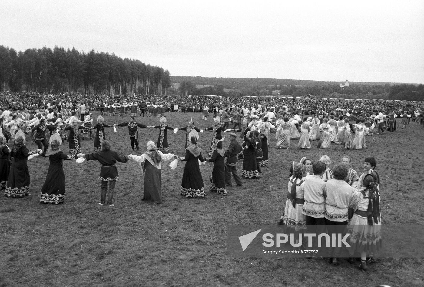 Fragment of Borodino Day celebration performance