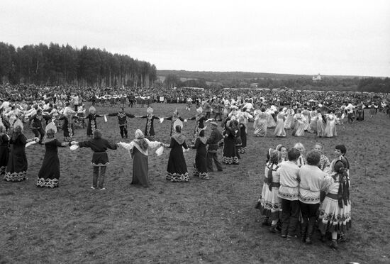 Fragment of Borodino Day celebration performance