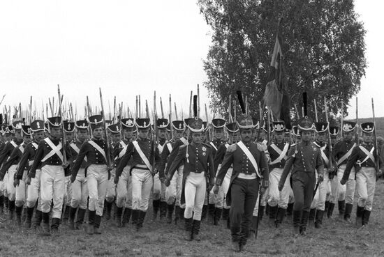 Fragment of Battle of Borodino military-historic reconstruction