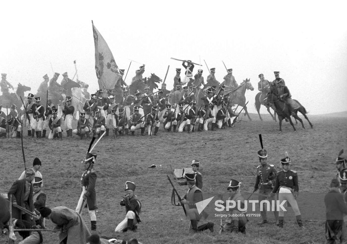 Fragment of Battle of Borodino military-historic reconstruction
