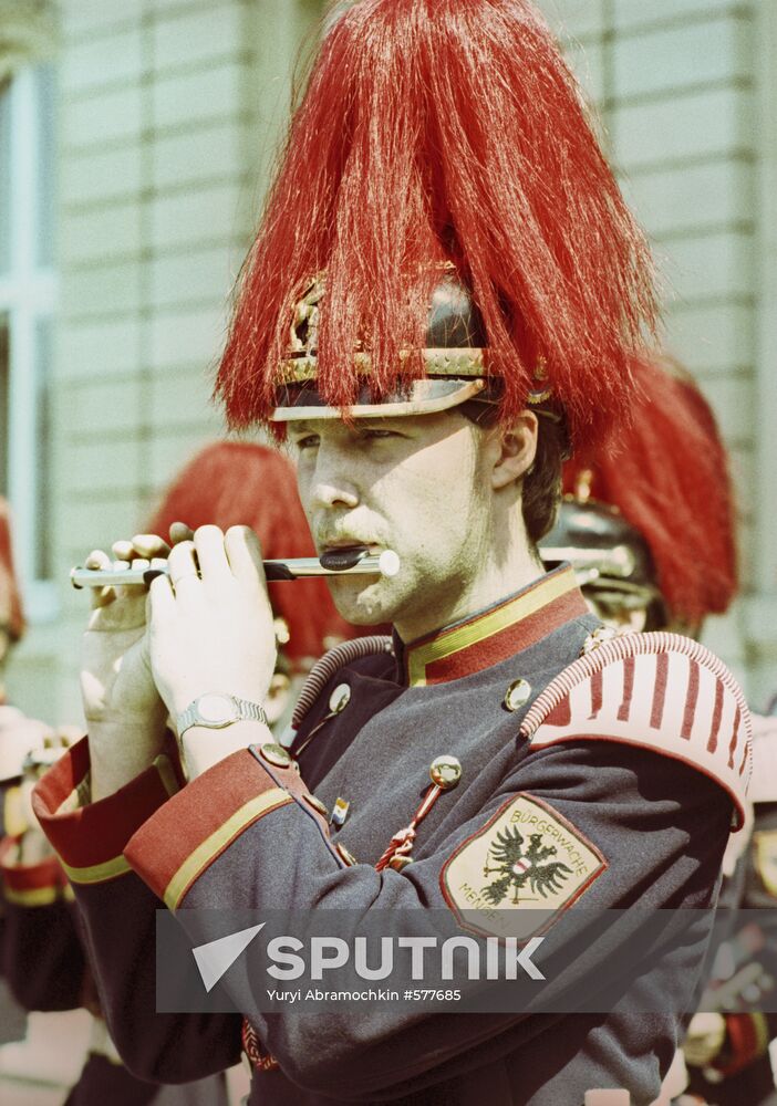 Flute-player from the Guard of Honor military orchestra