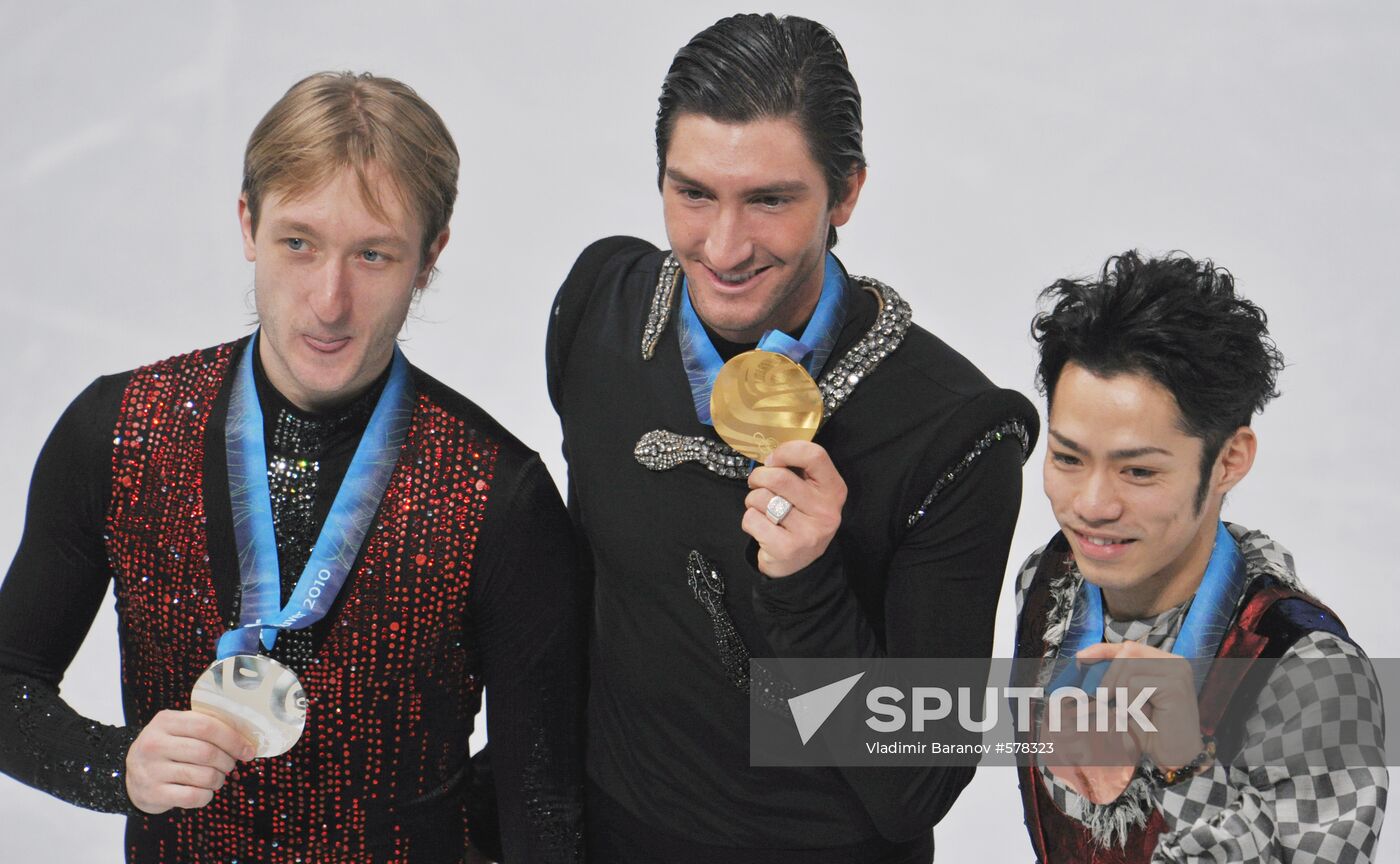 Yevgeny Plushenko, Evan Lysacek and Daisuke Takahashi