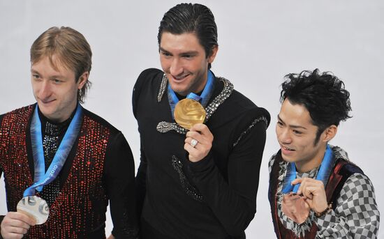 Yevgeny Plushenko, Evan Lysacek and Daisuke Takahashi