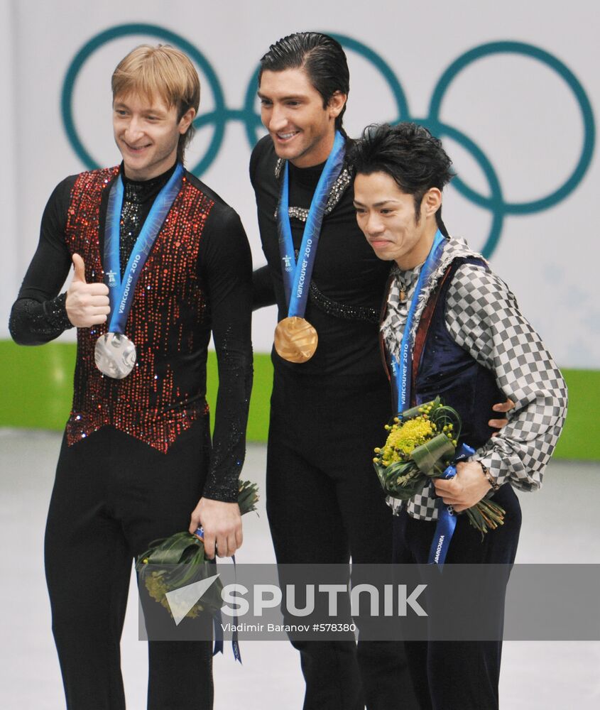 Yevgeny Plushenko, Evan Lysacek and Daisuke Takahashi