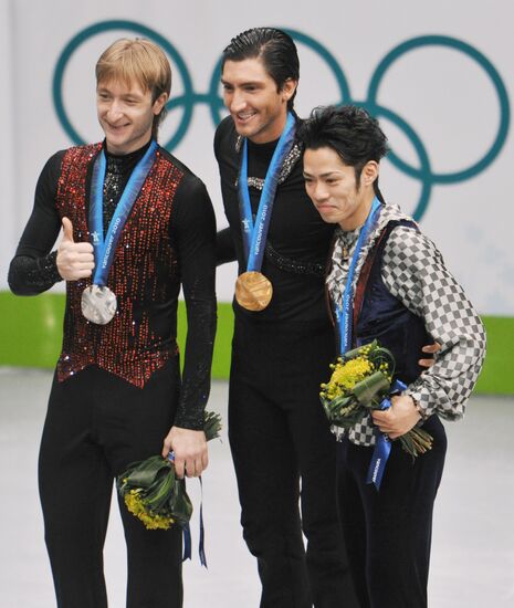 Yevgeny Plushenko, Evan Lysacek and Daisuke Takahashi