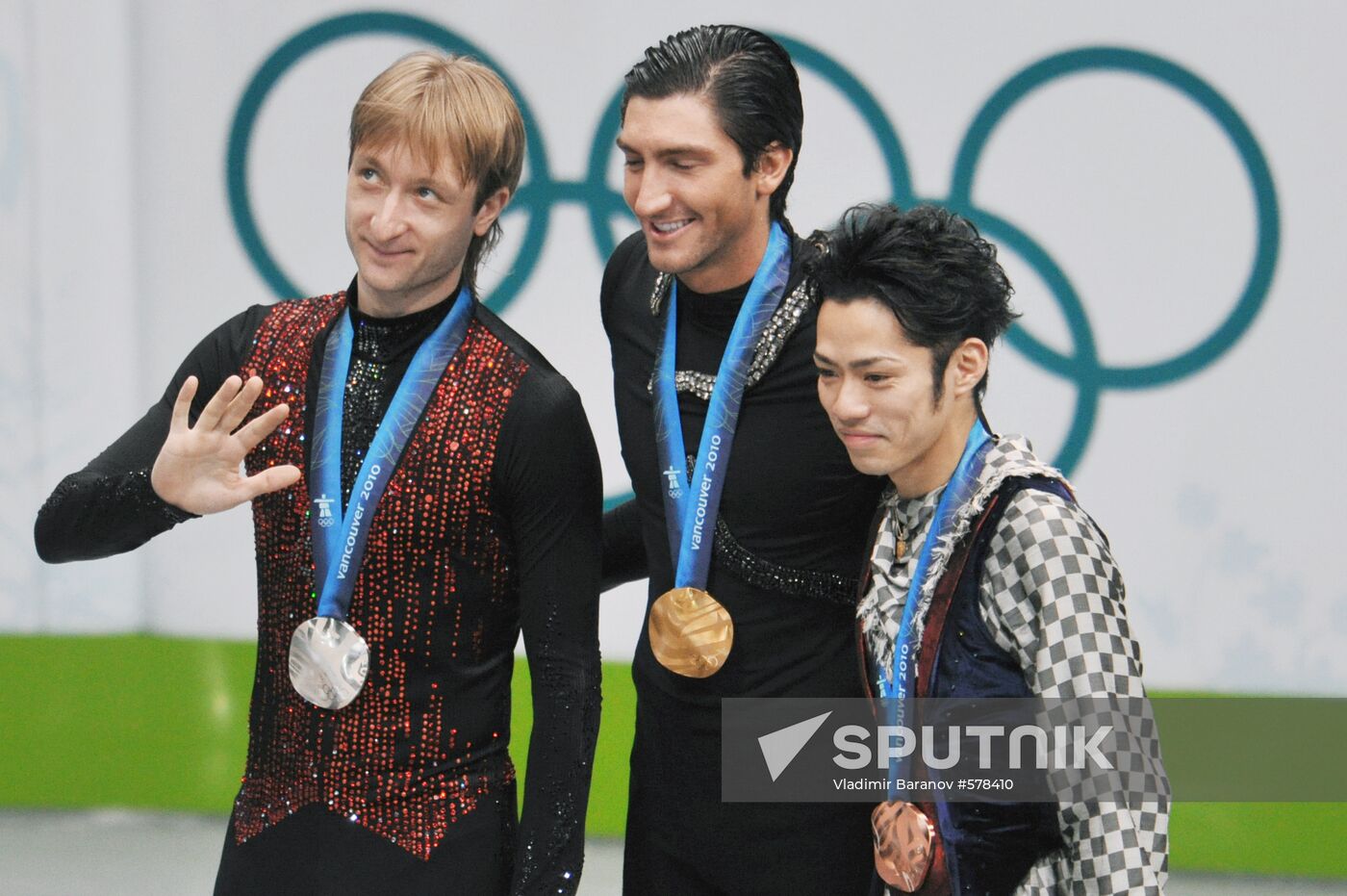 Yevgeny Plushenko, Evan Lysacek and Daisuke Takahashi