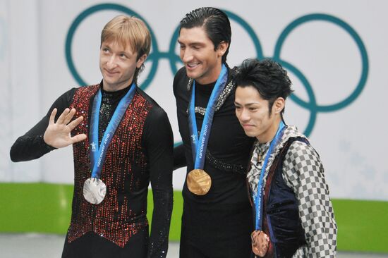 Yevgeny Plushenko, Evan Lysacek and Daisuke Takahashi