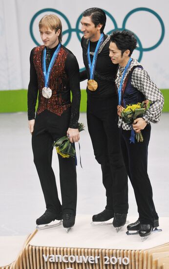 Yevgeny Plushenko, Evan Lysacek and Daisuke Takahashi