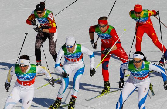 XXI Olympic Winter Games. Skiing. Women. Team sprint