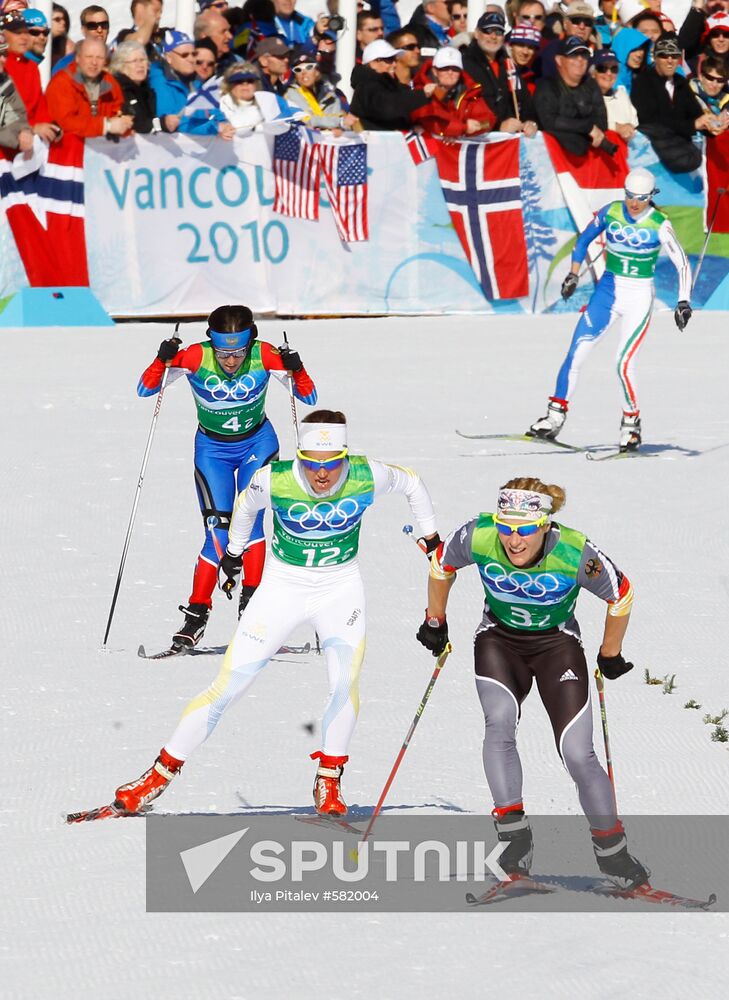 XXI Olympic Winter Games. Skiing. Women. Team sprint