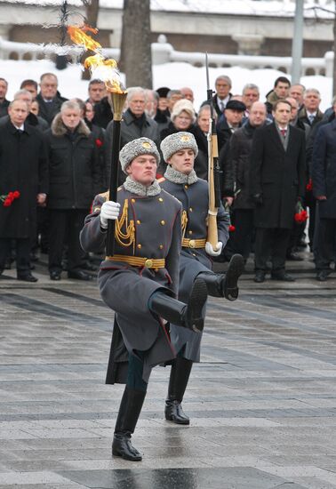 Vladimir Putin at Eternal Flame lighting ceremony