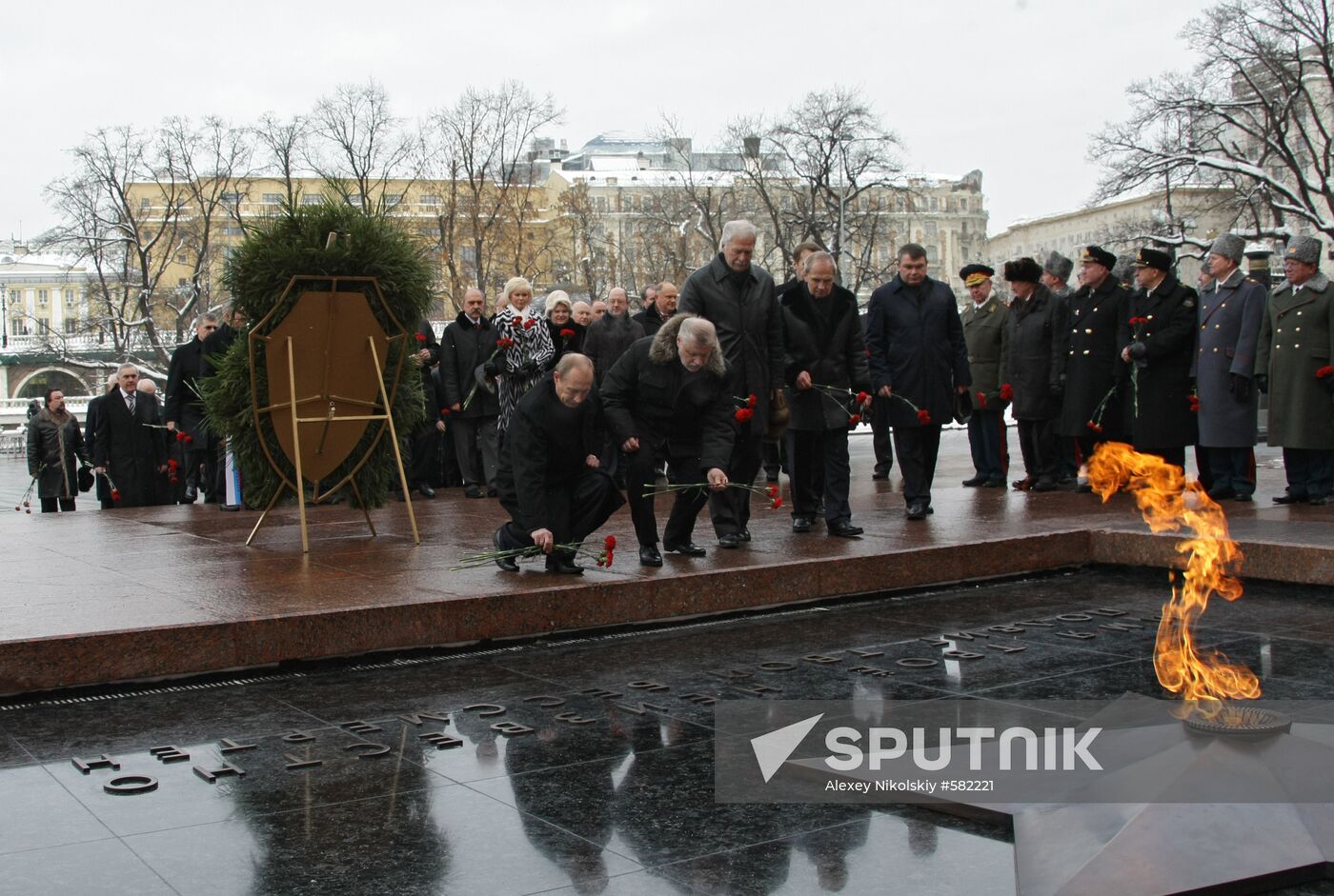 Vladimir Putin at Eternal Flame lighting ceremony