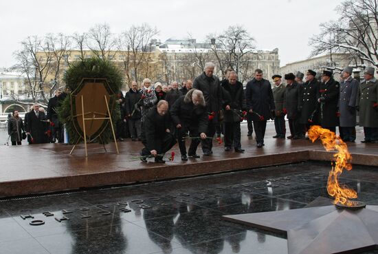 Vladimir Putin at Eternal Flame lighting ceremony