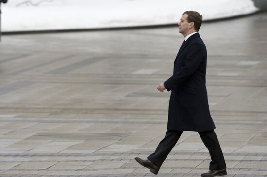 Dmitry Medvedev at Eternal Flame lighting ceremony