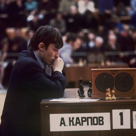 Anatoly Karpov at the 41st USSR Championship (Moscow, 1973