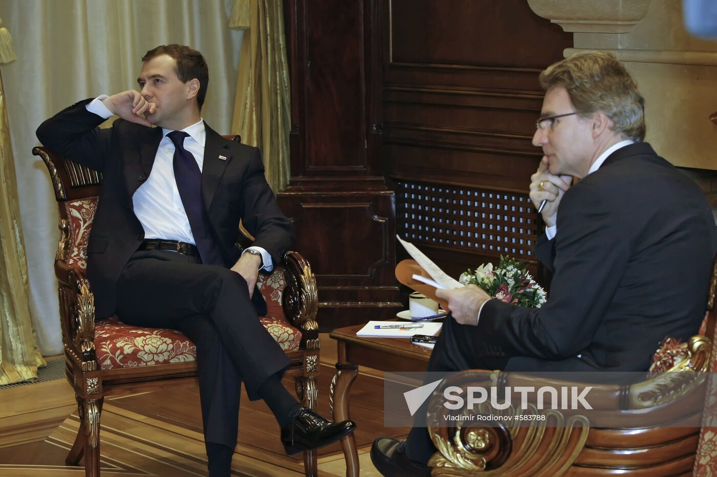 Dmitry Medvedev gives interview to Paris Match