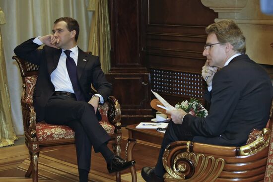 Dmitry Medvedev gives interview to Paris Match