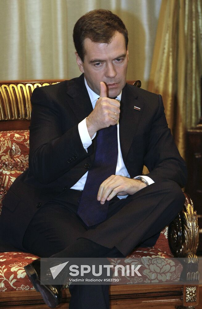 Dmitry Medvedev gives interview to Paris Match