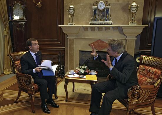 Dmitry Medvedev gives interview to Paris Match