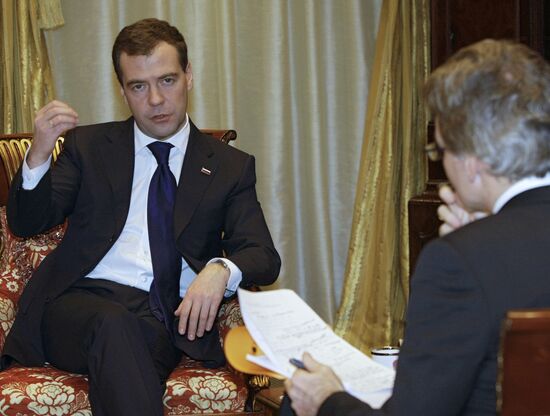 Dmitry Medvedev gives interview to Paris Match