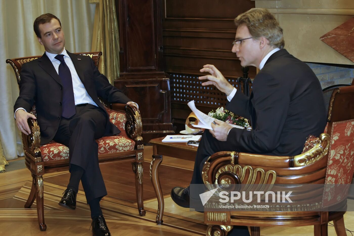 Dmitry Medvedev gives interview to Paris Match