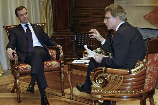 Dmitry Medvedev gives interview to Paris Match