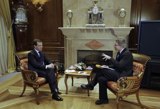 Dmitry Medvedev gives interview to Paris Match