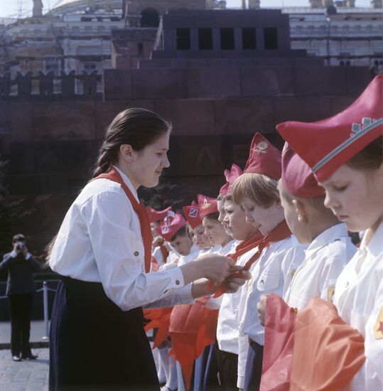 Young Pioneers' initiation ceremony on Red Square, Moscow