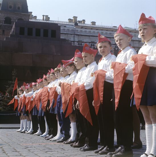 Young Pioneers' initiation ceremony on Red Square, Moscow