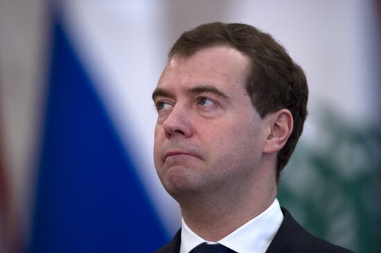 Dmitry Medvedev meets with Michel Suleiman