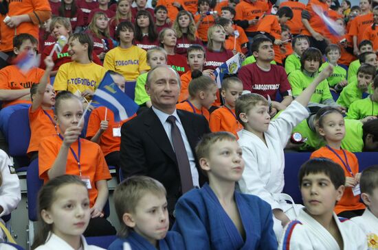Vladimir Putin visits Judo Center in Tyumen