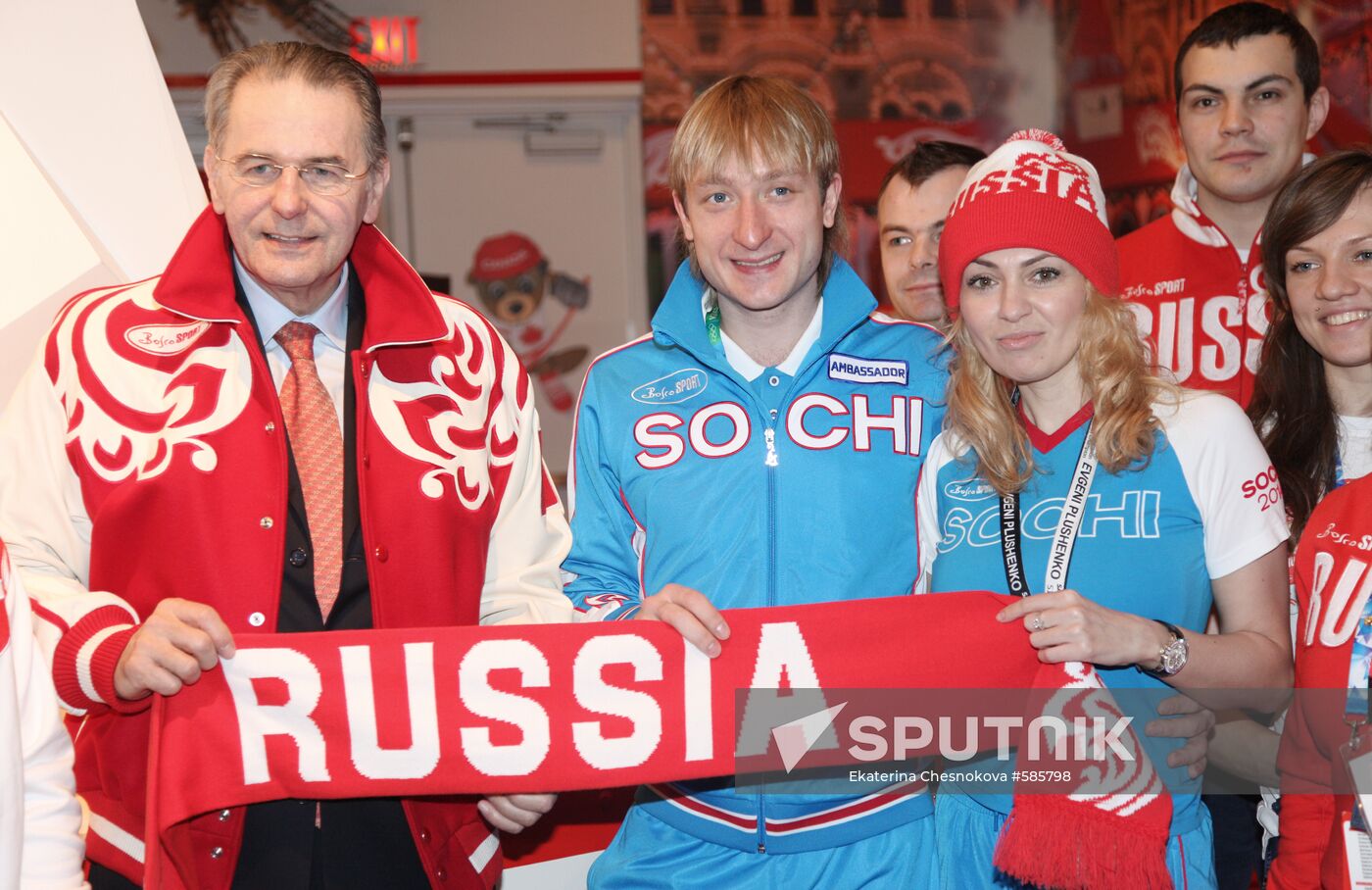 Jaques Rogge, Yana Rudkovskaya, Yevgeny Plushchenko